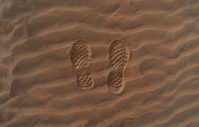 Prints Patterns Shoes - brown and gray sand art