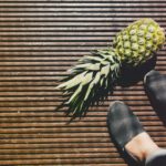 Vegan Shoes - pineapple beside person's feet