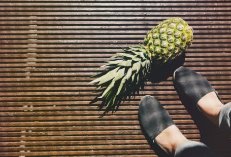 Vegan Shoes - pineapple beside person's feet