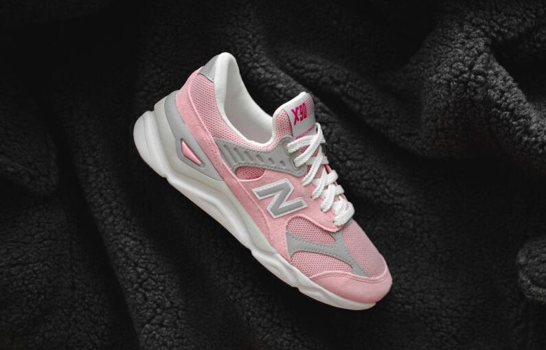 Recycling Shoes Programs - pink,grey,and white New Balance sneaker