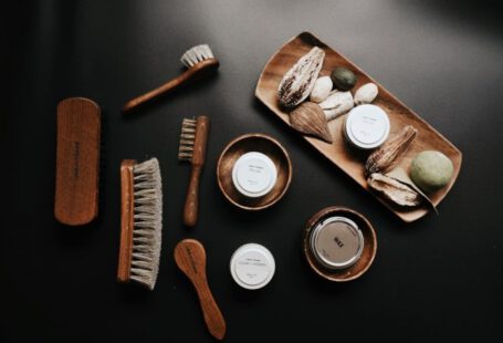 Shoe Care - hand brushes on brown plate