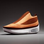 3d Printed Shoes - a pair of orange and white shoes on a gray background